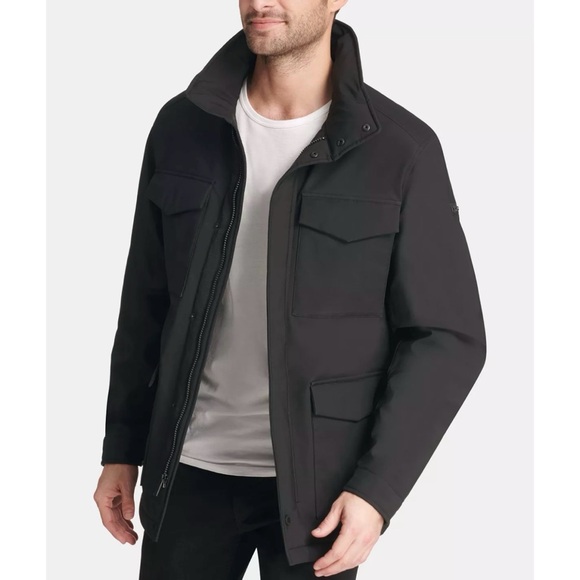 NWT Donna Karan DKNY Utility Jacket Coat Black Small Waterproof - Picture 15 of 15